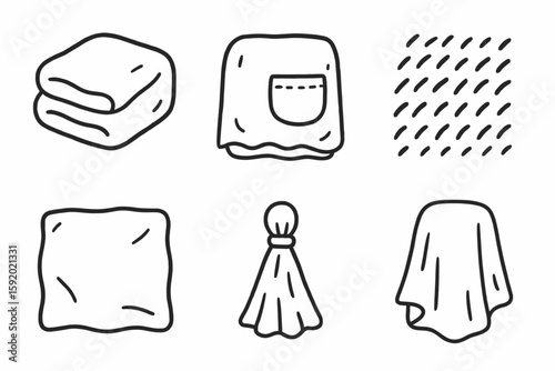 hand drawn cute doodle style isolated blanket fold blanket pocket blanket teture blanket spread blanket tassel blanket drape