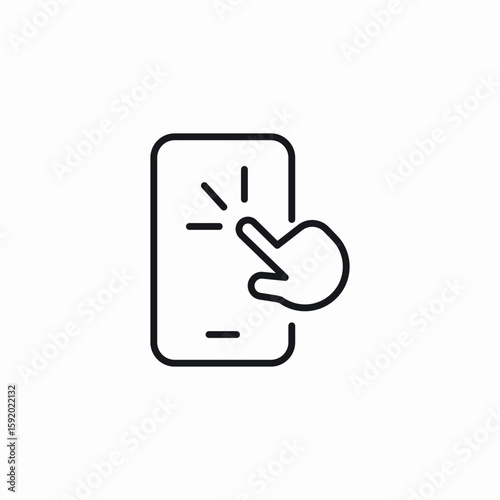 mobile phone tap icon sign vector