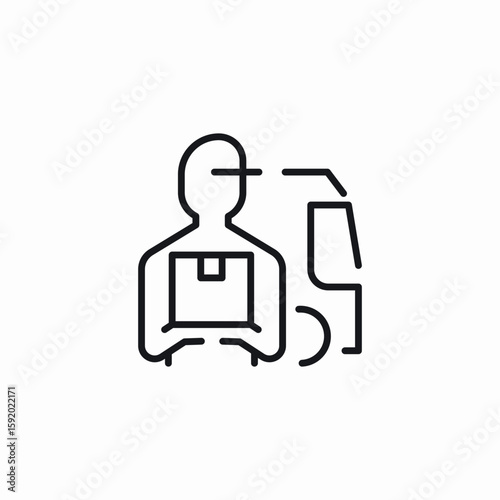 mailman carry icon sign vector