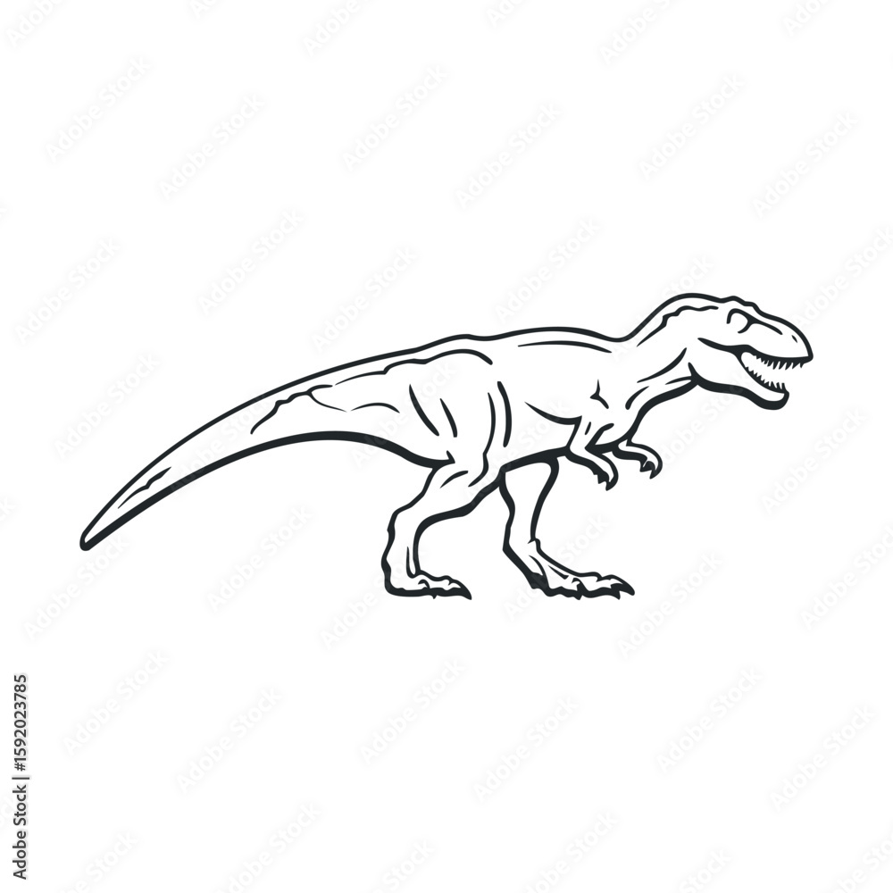 Fototapeta premium Realistic dinosaur illustration for educational and decorative use
