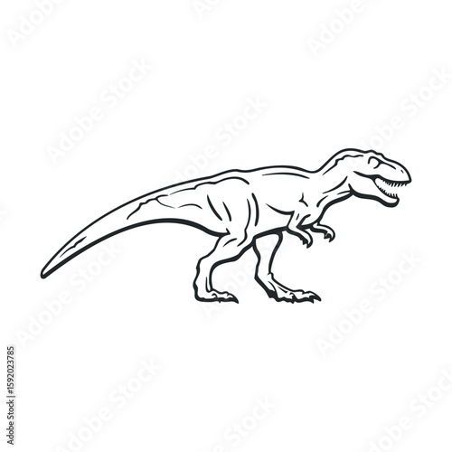 Realistic dinosaur illustration for educational and decorative use