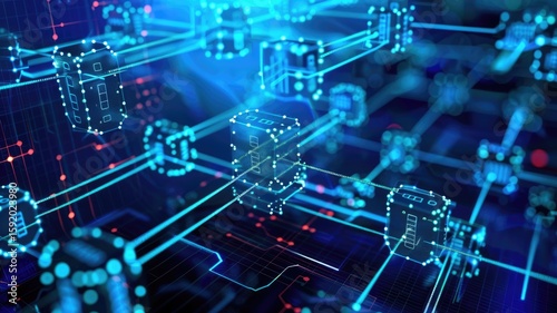 Abstract of cyberspace on virtual area with digital technology style design and the electric light graphic symbolized energy in electronic system represent chip algorithm process on computer. AIG53.
