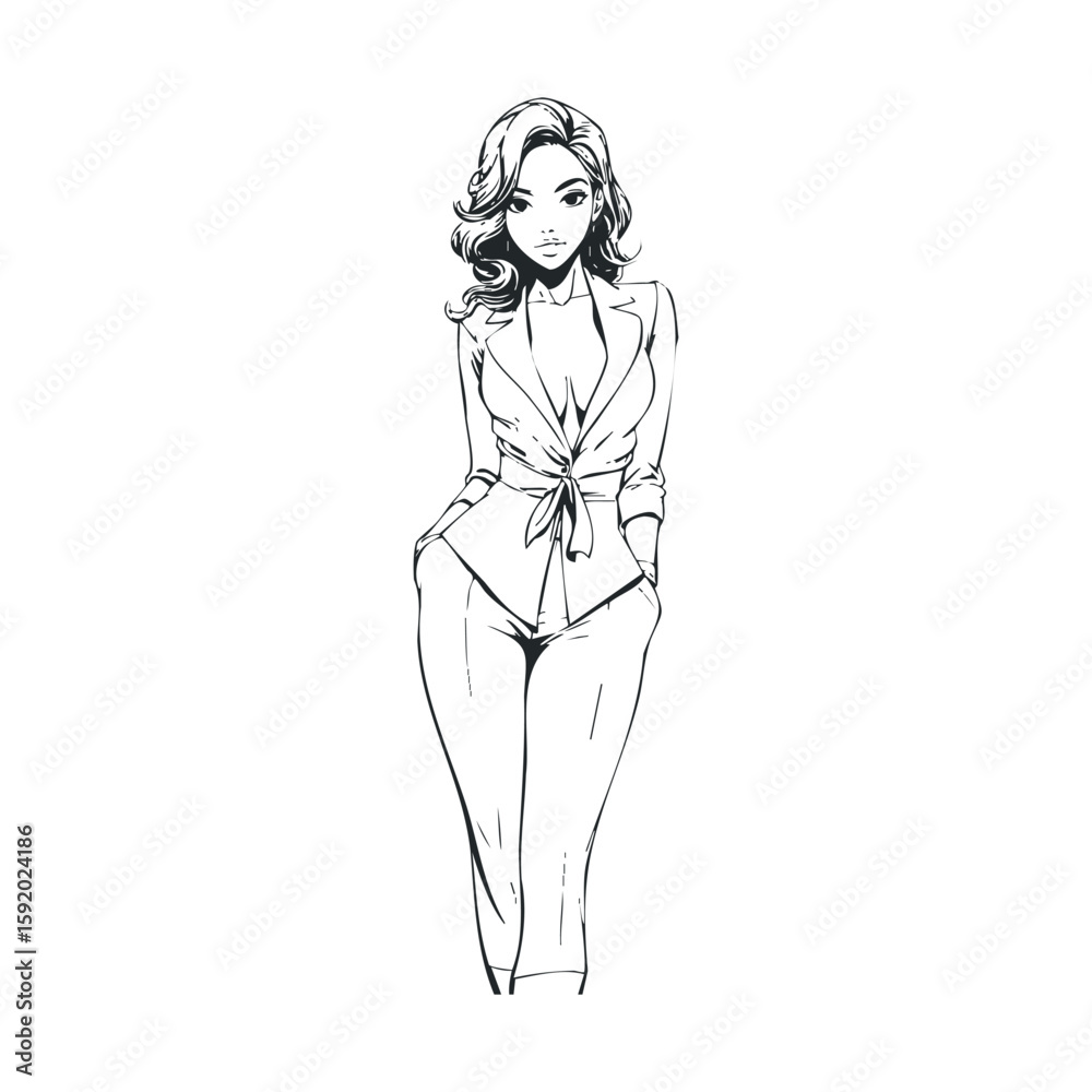 Confident woman in professional attire for business theme