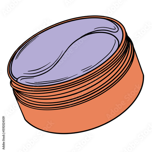 Under Eye Patches in the jar. Skincare, Moisturizing, hydrogel. Face mask. Hand drawn colorful digital illustration. Sticker for printing. High resolution. Vector EPS10 and IPG
