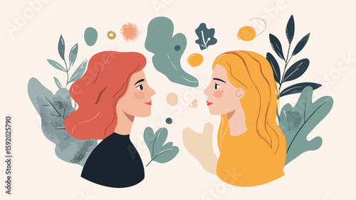 Inner Self Dialogue: Thoughtful Girl Conversing, Self Reflection Image