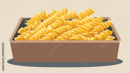 Whole Wheat Pasta Box Isolated on Simple Flat Background