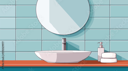 Elegant Ceramic Bathroom Sink and Mirror for Modern Home Decor