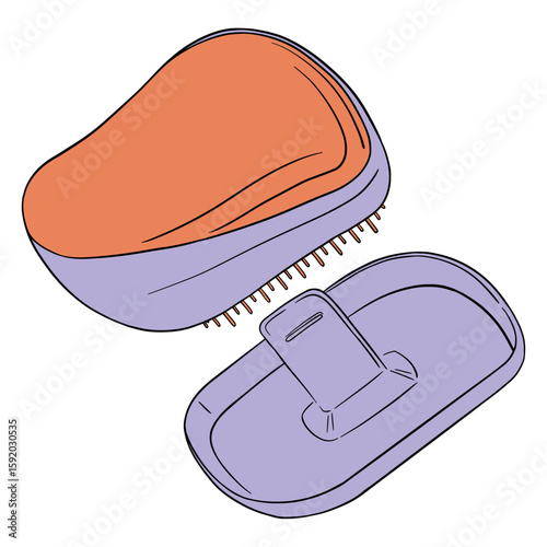 Hairbrush drawing isolated on the white background. Hand drawn colorful digital illustration. Sticker for printing. High resolution. Vector EPS10 and IPG