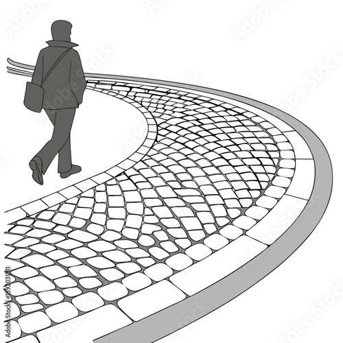 businessman walking on the road