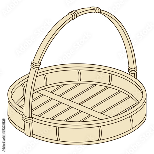 wicker basket isolated on white