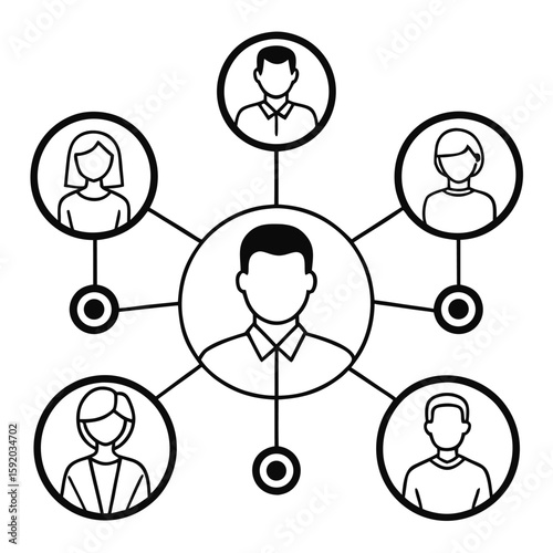 social networks connections  communication outline vectors