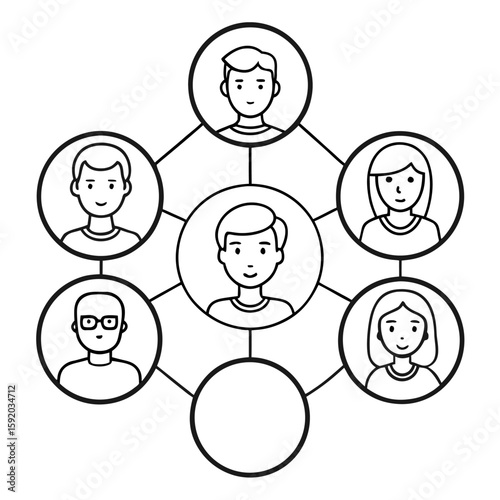 social networks connections  communication outline vectors