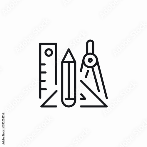 geometry lesson icon sign vector
