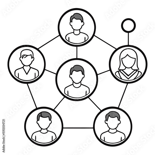 social networks connections  communication outline vectors