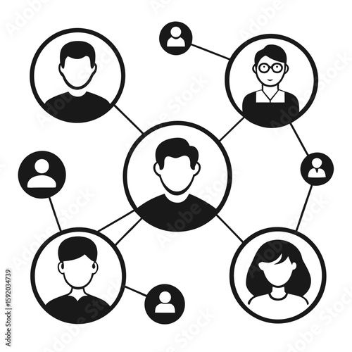 social networks connections  communication outline vectors