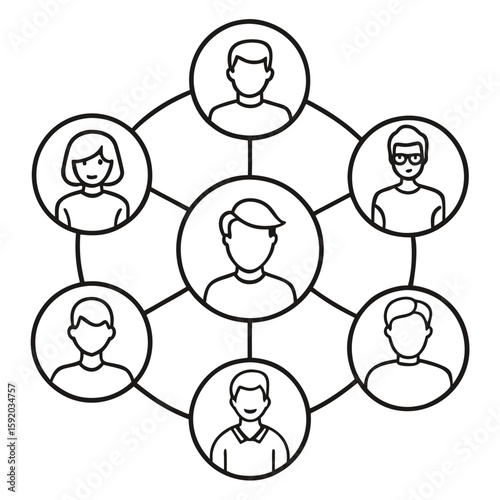 social networks connections  communication outline vectors