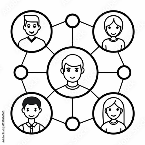 social networks connections  communication outline vectors