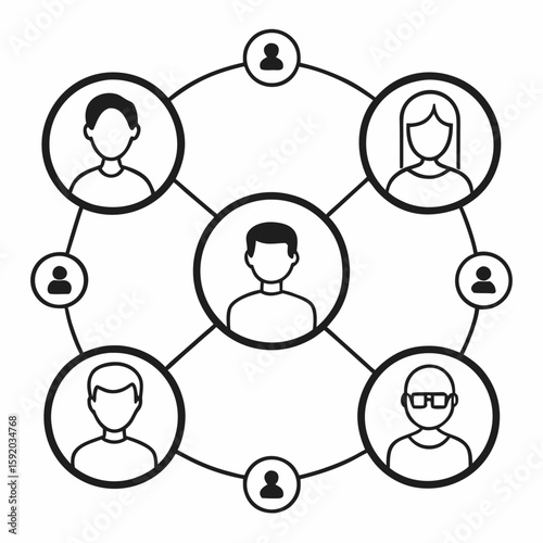 social networks connections  communication outline vectors