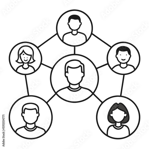 social networks connections  communication outline vectors