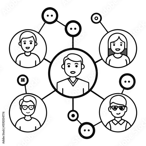 social networks connections  communication outline vectors