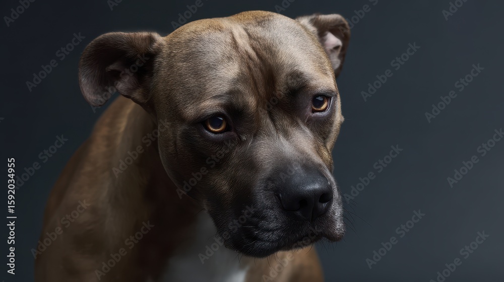 Fototapeta premium Dog displaying utter shame with averted eyes, portrait for emotional connection