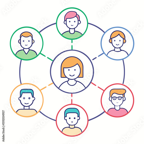 social networks connections  communication outline vectors