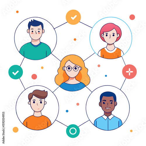 social networks connections  communication outline vectors