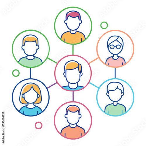 social networks connections  communication outline vectors
