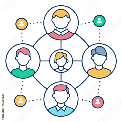 social networks connections  communication outline vectors