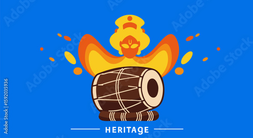 Vibrant Indian Dhol Drum