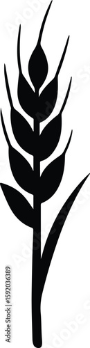 Silhouette wheat stalk grain harvest agriculture icon vector Illustrator