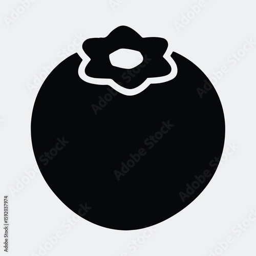Silhouette blueberry minimalist fruit simple berry icon vector illustration
