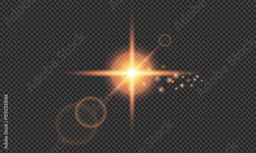  bright lens flare with radiant glow and starburst effect
