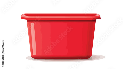 Professional Red Rectangular Plastic Cleaning Bucket for Housecleaning