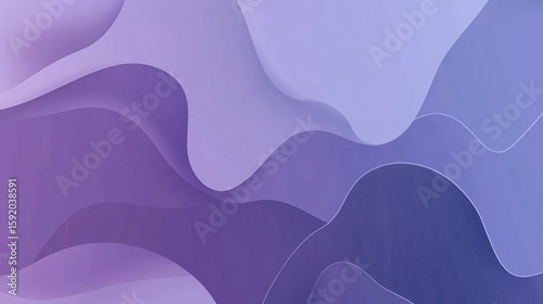 Abstract Purple Layers Background with Wavy Shapes for Graphic Design