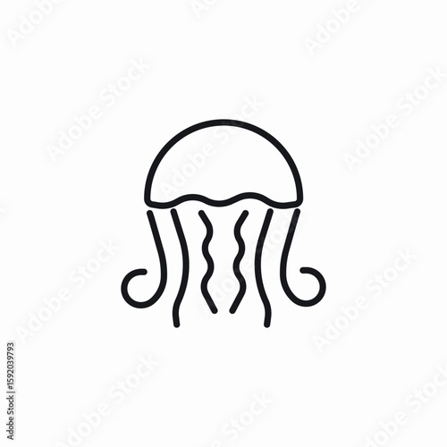 sea jellyfish icon sign vector