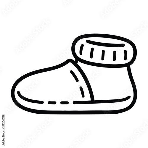 Skipper Socks Icon, Vector, Illustration, Icon, Outline, Line Art, Silhouette, White Background.
