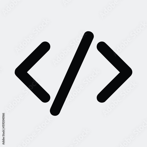 Silhouette code brackets black programming symbol vector illustration