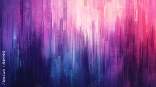 Abstract Painting with Vertical Lines and Vibrant Pink Purple Colors