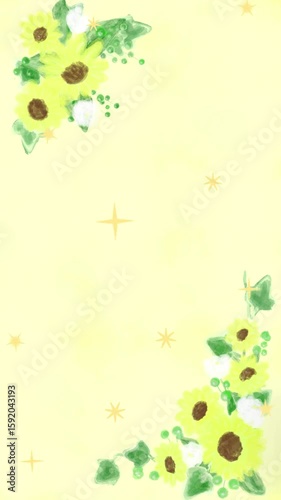  夏カワイイ・ひまわりキラキラフレーム