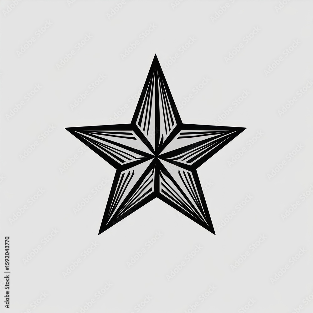 Obraz premium Ornate black star on light background