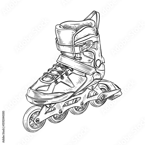 inline skates vector hand drawn illustration