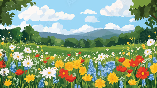 Vibrant Wildflower Meadow Full of Nature's Beauty