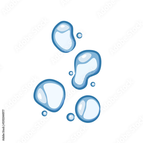 Fresh blue water droplets vector for splash effects, clean decoration, and liquid themed design