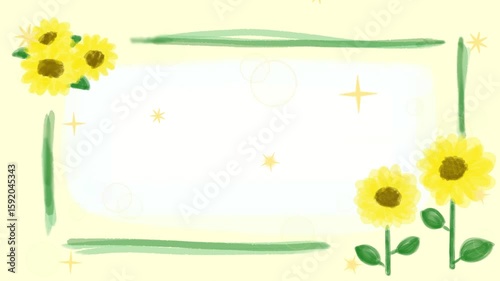  夏カワイイ・ひまわりキラキラフレーム