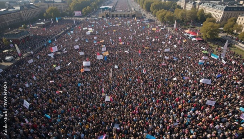 Mass protest supporting democracy and civil rights