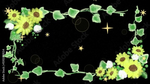  夏カワイイ・ひまわりキラキラフレーム