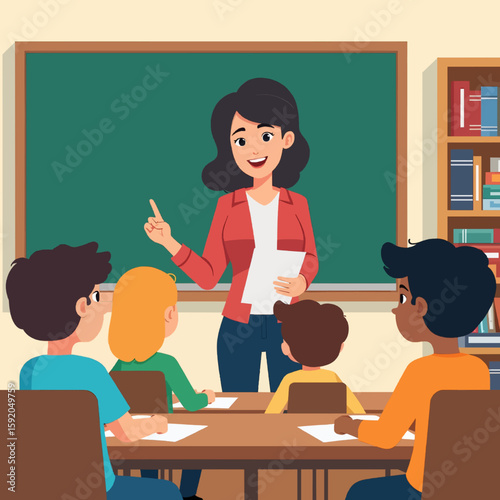 teacher and students in classroom