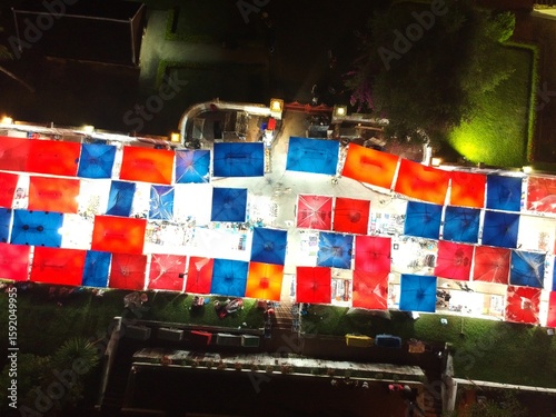 Luang Prabang Night Market Aerial View