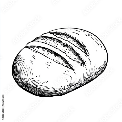 Hand-drawn illustration of a loaf of bread (1)